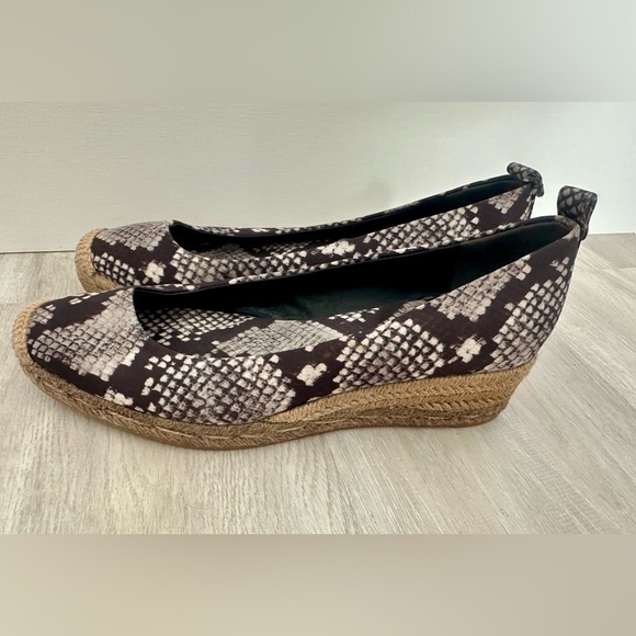 Tory Burch Satin Espadrilles Wedges Women 8.5 Heather Snake - Picture 7 of 15